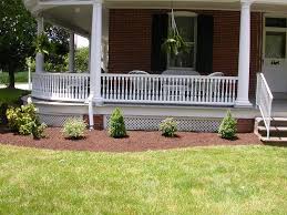 Our New Landscape Around The Wrap Around Porch Porch Landscaping Front Porch Plants Porch Garden