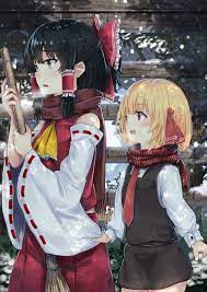 reimu and rumia 東方 かわいい かわいいアニメの女の子 イラスト