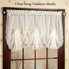 Emelia Sheer Fan Swag Valances Swag Curtains Swag Curtains For Kitchen Valance