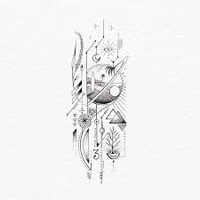 Visualarts Graphics Image Tattoo Sketch Black And White Line Art Illustration Photo By Geometric Tattoo Design Geometric Tattoo Tattoo Sketches