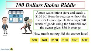 100 Dollar Stolen Riddle Explained Viral Riddle In 2020 Riddles Tricky Riddles 100 Dollar