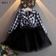 Black White Check Dress Girls Fashion Dress Kids Dress Girls Tutu Dresses