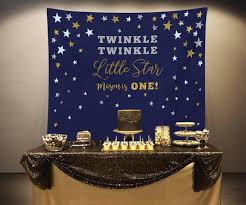 Twinkle twinkle little star background. Twinkle Twinkle Little Star Navy Baby Shower Backdrop Blushing Drops