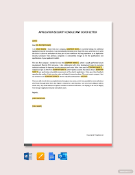 Wow your future employer with this simple cover letter example format. Application Security Consultant Cover Letter Template In Google Docs Word Apple Pages Template Net Security Consultant Cover Letter Template Cover Letter Template Free