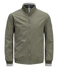 Bomber Jacket With Stand Up Collar Dusty Olive Bomber Jacket Jackets Outerwear Jackets