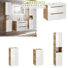 Mobile Bagno Ibra 60 80 Sospeso Moderno Rovere Bianco Lucido Lavabo Cassetti Mobile Bagno Bagno Mobili Da Bagno Sospesi