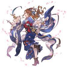 Skyfall Blue Kimono Beatrix Art From Granblue Fantasy Art Artwork Gaming Videogames Gam Character Design Animation Granblue Fantasy Characters Fantasy Art