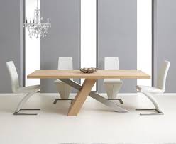 Buy The Chateau 195cm Oak And Metal Dining Table With Hampstead Chairs At Oak Furniture Superstore Dining Table Metal Dining Table Faux Leather Dining Chairs