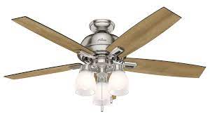 The instructions provided with the unit are in both english and spanish and are very clear and concise. Hunter Donegan 3 Light 52 Indoor Ceiling Fan In Brushed Nickel Lightsonline Com