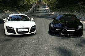 Audi R8 V10 With Mercedes Sls Amg 8 By Iby786x On Deviantart Mercedes Sls Audi R8 V10 Audi
