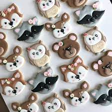 Woodland Animal Cookies For A Boho Woodland Baby Shower Baby Shower Cupcakes For Boy Baby Shower Cookies Baby Shower Cupcakes