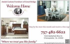 Amish Made Furniture Of Great Bridge Stop By And Receive A Free 2x3 Or 3x5 Rug No Purchase Necessary Furniture Making Furniture Custom Furniture