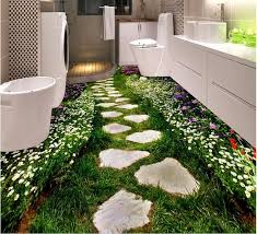 3 D Pvc Flooring Custom Wall Paper 3d Bathroom Bedroom Flooring Creative Flowers Path Mural Wallpaperfor Wal Floor Murals Diy Kitchen Flooring Floor Wallpaper