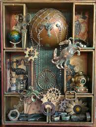 Full Moon Scrapping Steampunk Shadow Box With A Secret Cornell Boxes Shadow Box Art Steampunk Crafts Shadow Box