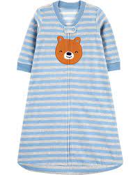 Baby Blue Grey Striped Fleece Sleep Bag Carters Com