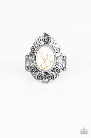 Get amazing deals online on latest paparazzi rings collection and be stylish as ever. Paparazzi Mega Mother Nature White Stone Ring