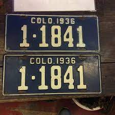 1936 Colorado Passenger Car License Plates Pair Ruxton S Trading Post Car License Plates License Plate Passenger