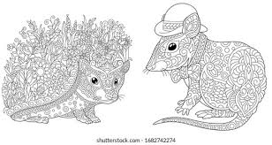 Today, coloring pages for adults are very popular. Adult Coloring Pages Hedgehog Flowers Cute Stock Vector Royalty Free 1682742274
