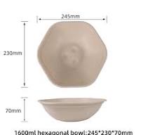 OEM Sugarcane 1600ml Hexagonal Bowl、ODM Sugarcane 1600ml ...