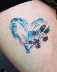 This is a great option for couples or friends who want to mark their relationships with one another. Water Color Heart Dog Paw Print Tattoo Cat Paw Print Tattoo Pawprint Tattoo Paw Tattoo