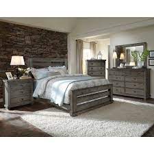 Find distressed wood bedroom sets. Willow Slat Panel Bedroom Set Distressed Dark Gray By Progressive Furniture Furniturepick