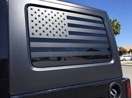 Flat Black American Flag Window Decal Jeep Flag Decals Jeep Jku Jk Wrangler Back Window American Flag Decals Flag Stickers Jeep Jku Jeep American Flag Decal