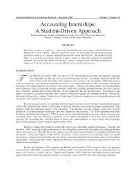 You would think that three years of school, half a dozen accounting classes and about thirty business courses would prepare. Pdf Accounting Internships A Student Driven Approach