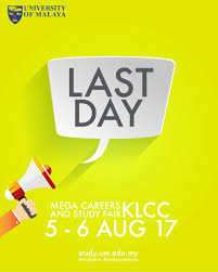 2020 edition of mega careers & study fair will be held at kuala lumpur convention centre, kuala lumpur starting on 12th september. Last Day Today At Klcc Come And Meet Us Here And Get Offered On The Spot Only Until 6 00pm Today Meet Us Here Studyatum Last Day Day Announcement