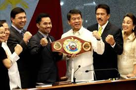 Senator manny pacquiao, pasay city, philippines. Look Pacquiao Donates Wbo Belt To Senate Abs Cbn News