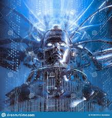 Illustration About 3d Illustration Of Science Fiction Female Artificial Intelligence Inside Computer Code Illustr 3d Illustration Science Fiction Illustration