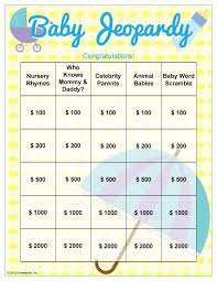Baby Shower Jeopardy Questions Baby Shower Jeopardy Baby Jeopardy Baby Shower Fun