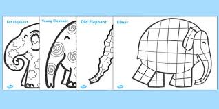 Elmer Patterns Colouring Sheets Elmer The Elephants Elephant Crafts Elmer