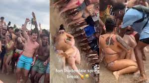 Spring break beach party goes viral after wrestling match ends in wardrobe  malfunction - Dexerto