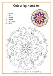 Rangoli Colour By Number 1 Diwali Activities Rangoli Colours Color By Numbers