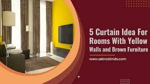 Curtains have an important role in making your home look fresh and bright. 5 Curtain Idea For Rooms With Yellow Walls And Brown Furniture