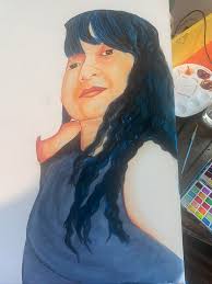 My progress on, Bergère de Jouy (Shepherdess of Jouy), by Veronique  Enginger.