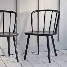 Chaise design de terrasse 'viva' noire en matière plastique. Ensemble De 2 Chaises En Bois De Frene Noir Pouf Design