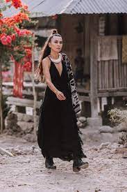 Black Boho Wedding Dress Black Bridesmaid Dress Organic Etsy In 2021 Black Boho Dress Cotton Boho Dress Black Bridesmaid Dresses