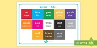 Colour Word Mat English Italian Teacher Made