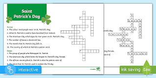 Check spelling or type a new query. St Patrick S Day Crossword Teacher Made