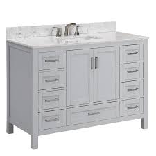 The dolce vanity by kubebath is one of the most elegant modern bathroom vanities. Durham 48 In Light Gray Undermount Single Sink Bathroom Vanity With Carrara Natural Marble Top Lowes Com Single Sink Bathroom Vanity Bathroom Sink Vanity Bathroom Vanity