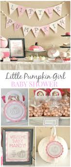 This Adorable Little Pumpkin Girl Baby Shower Is A Perfect Them For Fall You Always Have Pumpkins A Baby Shower Pumpkin October Baby Showers Baby Shower Fall