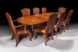 antique walnut dining table set with 8