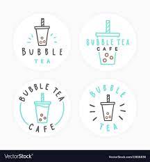 Set Of Bubble Tea Badges Royalty Free Vector Image Sponsored Tea Badges Set Bubble Ad Tea Logo Bubble Tea Logo Design
