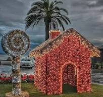 Large Outdoor Decoration Christmas LED 3D House Motif Light ...