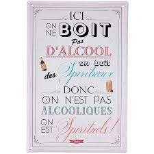 Plaque Metal Spirituels Or Spiriteux 20 X 30 Citation Vin Citations Maison Citation Alcool