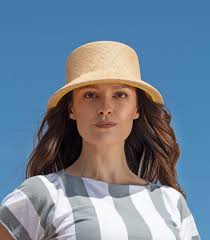 Handmade Women's Straw Hat in an Elegant Design Made From Natural Fibres.  Lightweight Summer Sun Hat With Flared, Edged Brim, Jenne