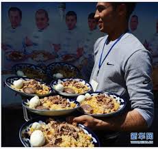 A Waiter Carries Seven Plates Of Plov At The Central Asian Plov Center In Tashkent Food Turkish Recipes Homemade Noodles