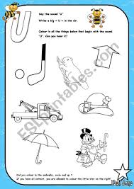 A sound handwriting alphabet worksheets. Alphabet Letter U Activity Esl Worksheet By Saramariam