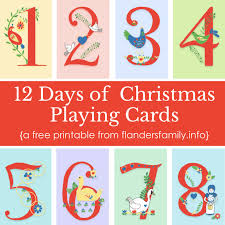 Four calling birds 12 days of christmas coloring. 12 Days Of Christmas Playing Cards Flanders Family Homelife